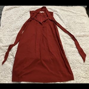LOFT Cutout Tie Neck Dress